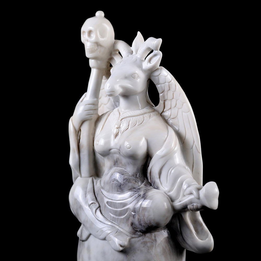 8.7" Ivory Jade Ghost King Carving - Unique Piece #3100008