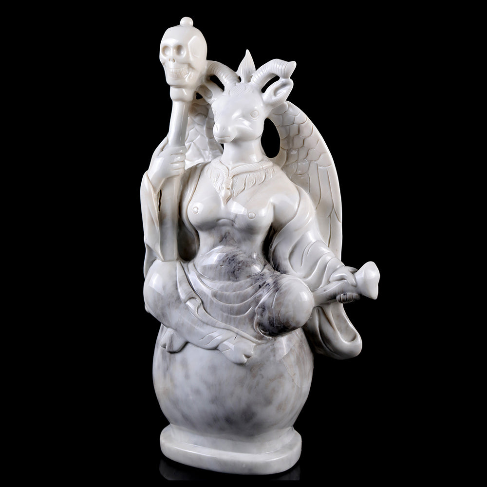 8.7" Ivory Jade Ghost King Carving - Unique Piece #3100008