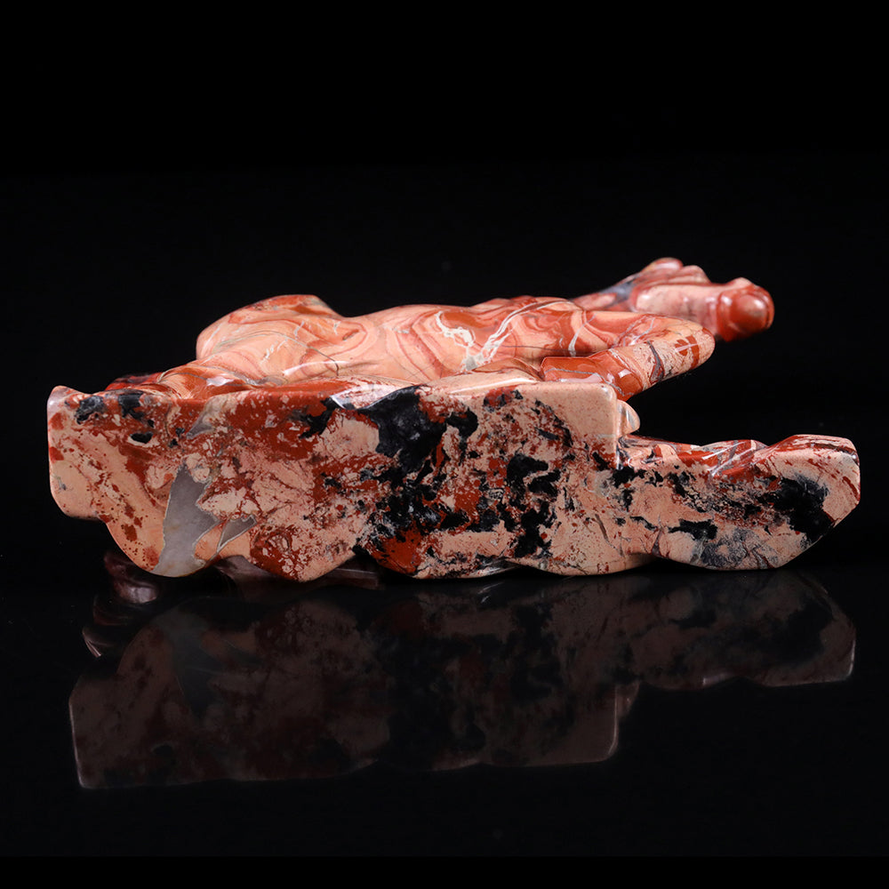 4.7" Red Jasper Horse Carving - Unique Piece #3100010