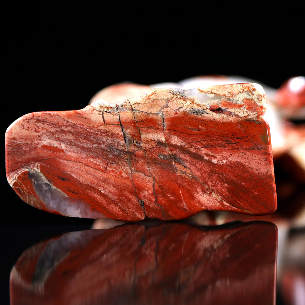 4.3" Red Jasper Standing Horse Carving - Unique Piece #3100011