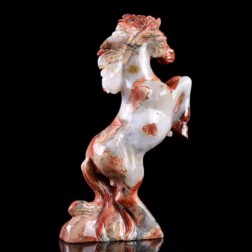 4.3" Red Jasper Standing Horse Carving - Unique Piece #3100011