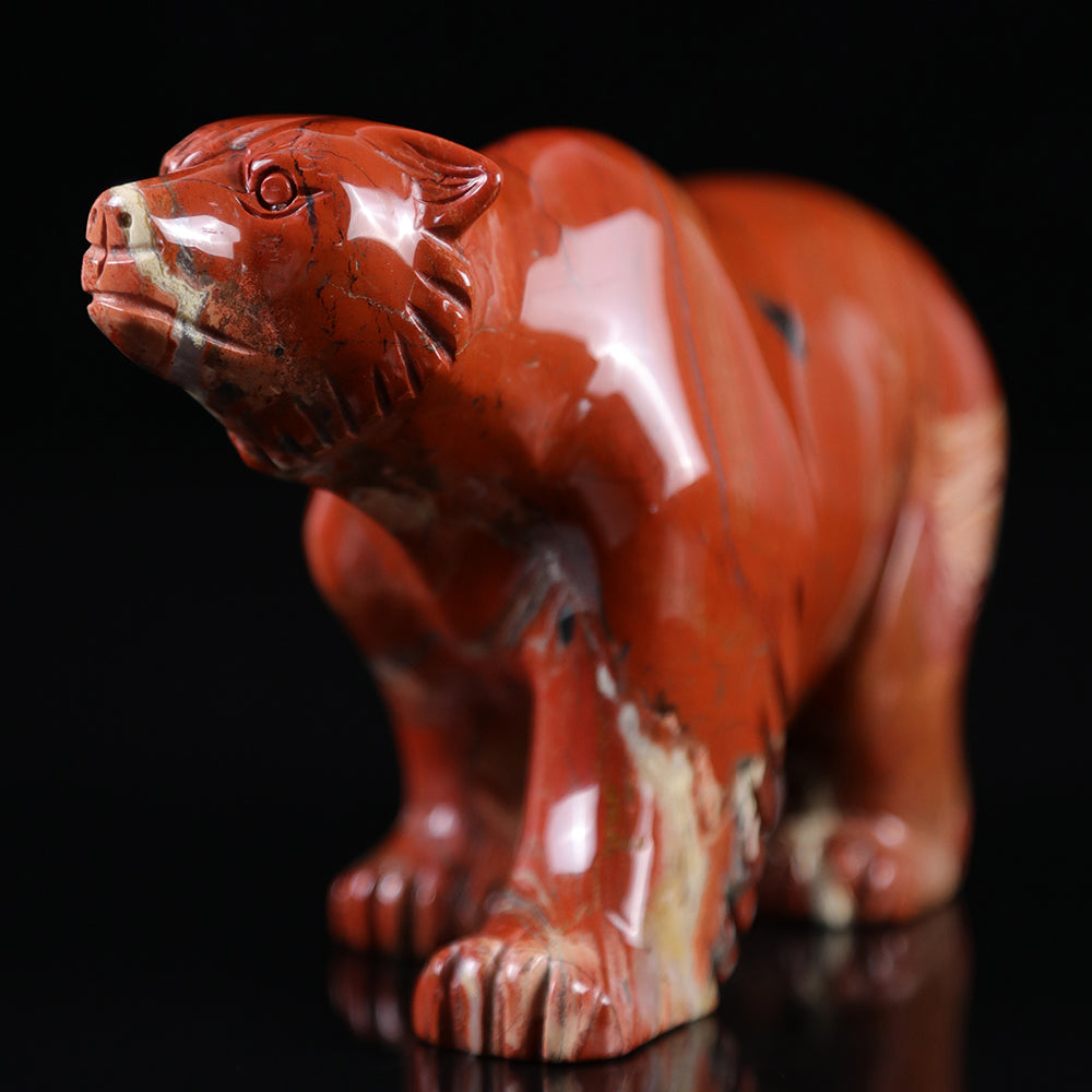 6.0" Red Jasper Polar Bear Carving - Unique Piece #3100014