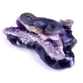10.9" Amethyst Cluster Snake Carving - Unique Piece #3100140