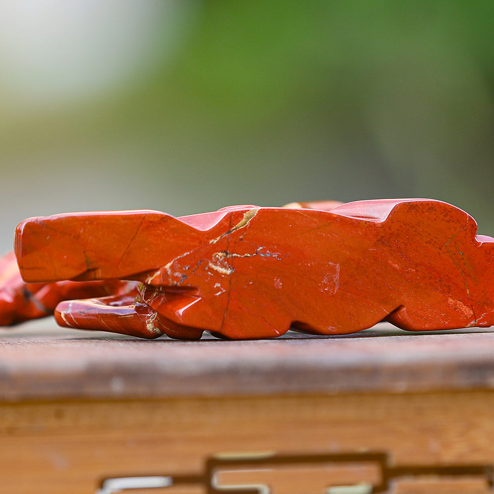 6.3" Red Jasper Horse Carving - Unique Piece #3100170
