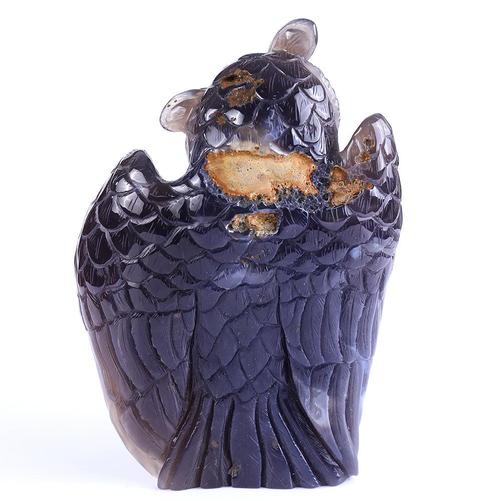 5.5" Amethyst Cluster Owl Carving - Unique Piece #3100236