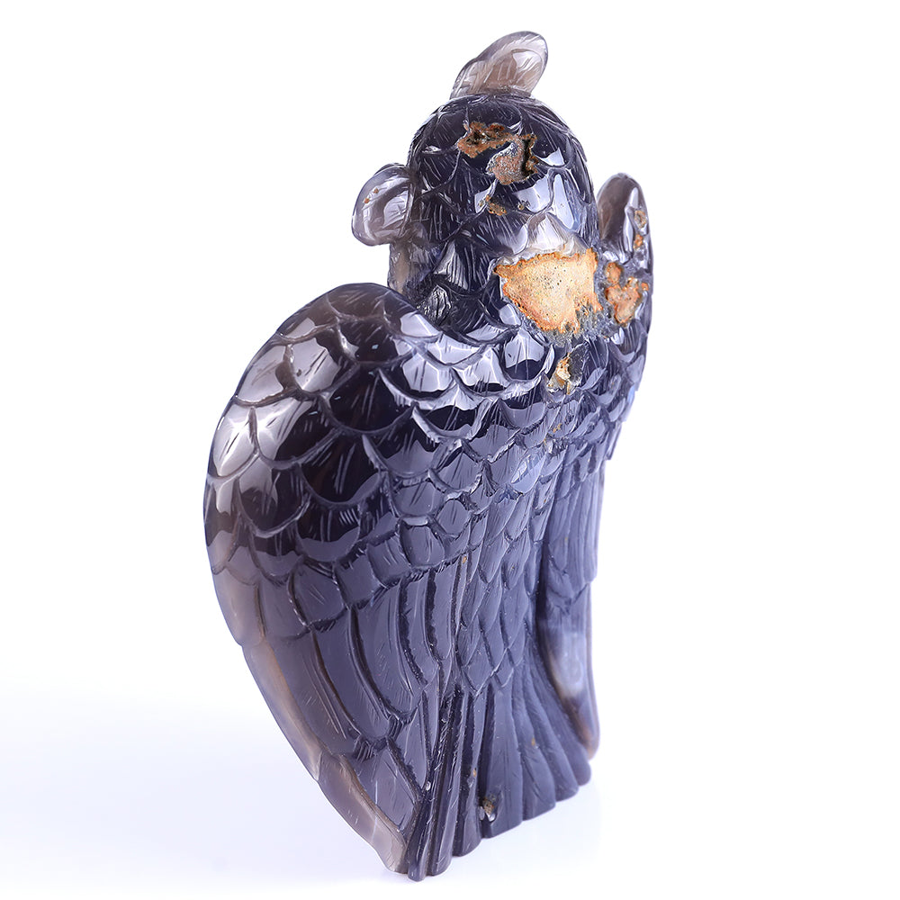 5.5" Amethyst Cluster Owl Carving - Unique Piece #3100236