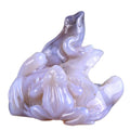 3.7" Geode Agate Frog Carving - Unique Piece #3100246