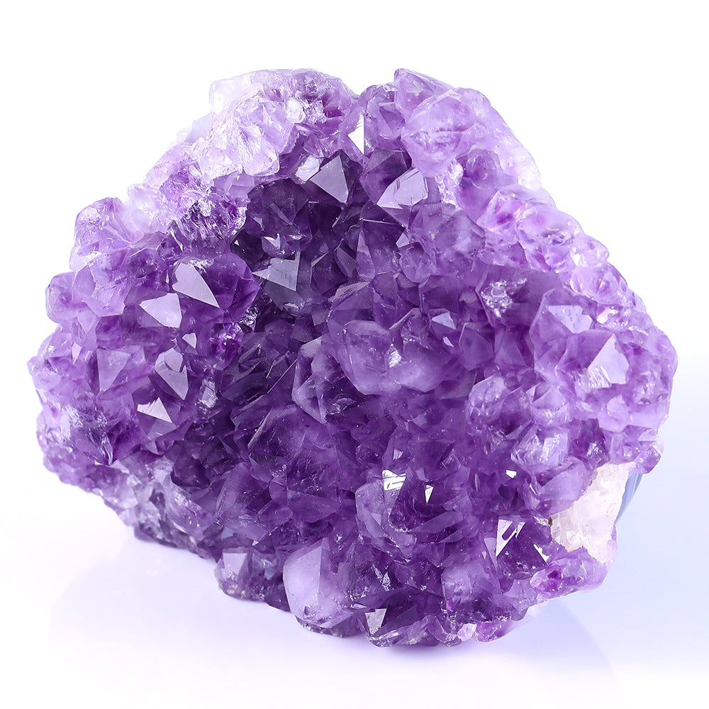 8.4" Amethyst Cluster Human Skull Carving - Unique Piece #3100256