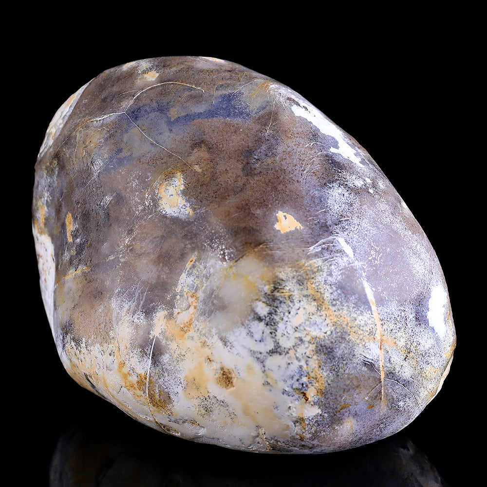 5.3" Blue Chalcedony Dolphin in Cave Carving - Unique Piece #3100260