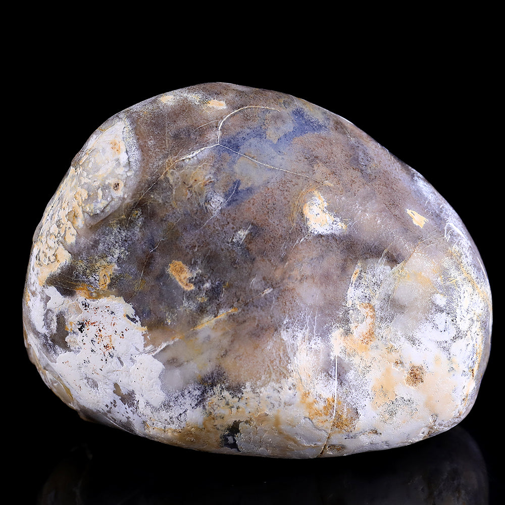 5.3" Blue Chalcedony Dolphin in Cave Carving - Unique Piece #3100260