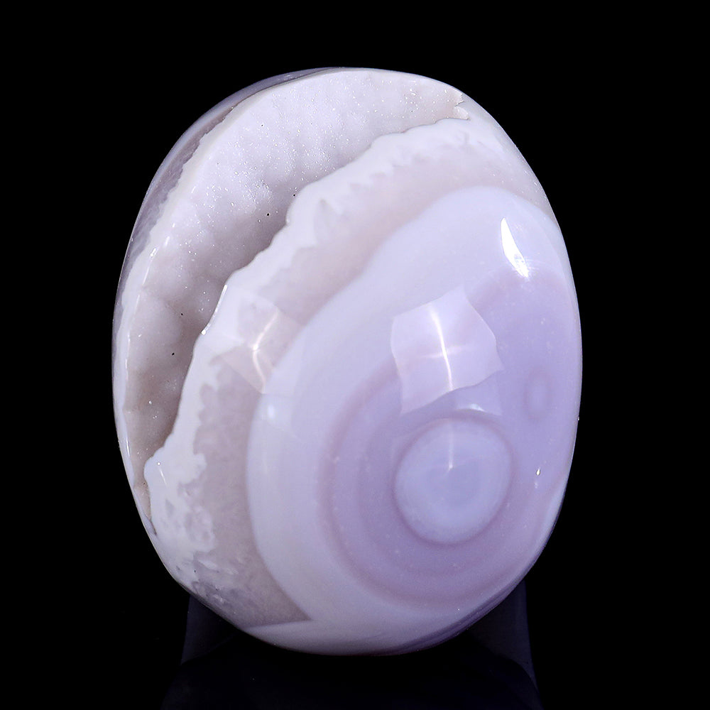 3.4" Geode Agate Human Skull Carving - Unique Piece #3100296
