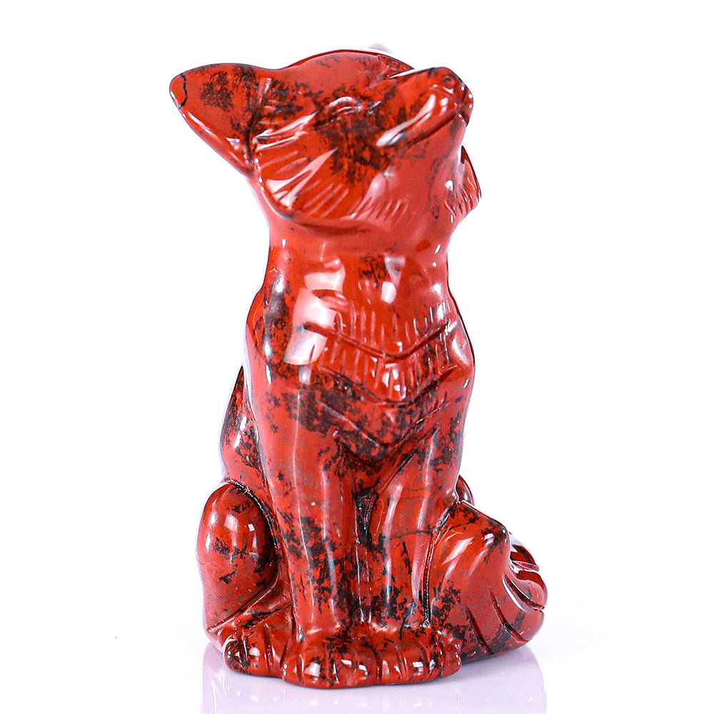 1.4" Red Jasper Fox Carving - Unique Piece #3100325
