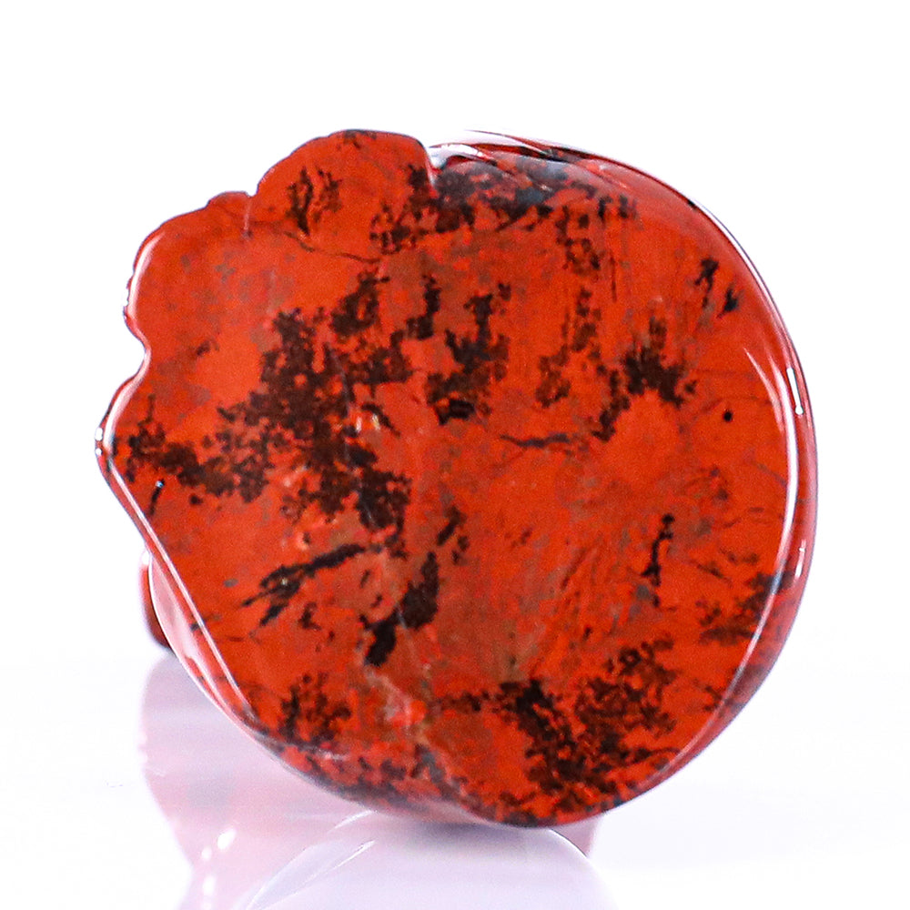 1.4" Red Jasper Fox Carving - Unique Piece #3100325