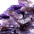 10.3" Amethyst Cluster Snake Carving - Unique Piece #3100326