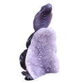 4.1" Amethyst Cluster Snake Carving - Unique Piece #3100327