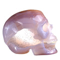 3.7" Geode Agate Human Skull Carving - Unique Piece #3100328