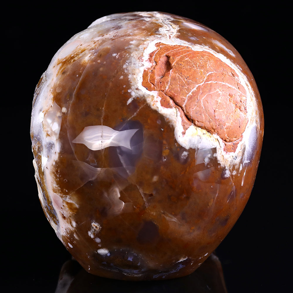 6.5" Yellow Chalcedony Human Skull Carving - Unique Piece #3100330