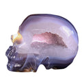 6.7" Geode Agate Human Skull Carving - Unique Piece #3100331