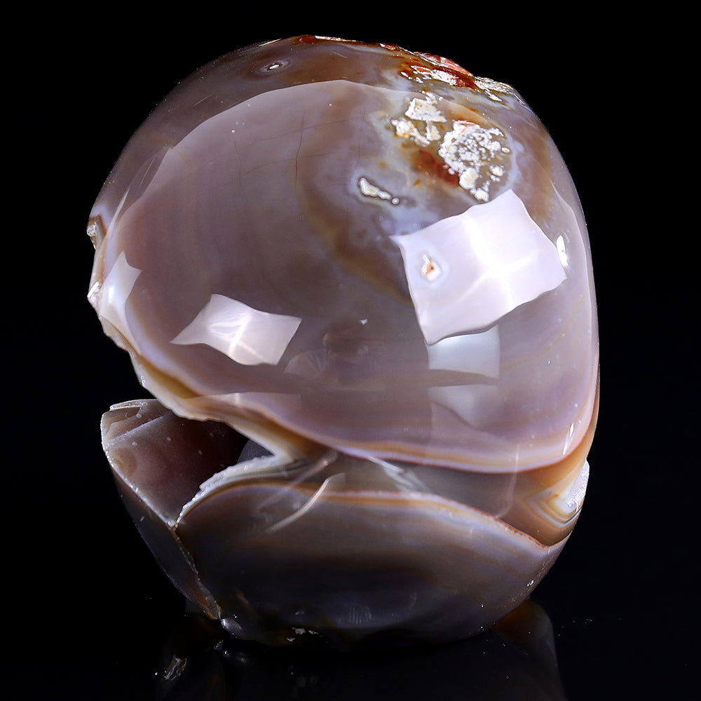 6.1" Carnelian Human Skull Carving - Unique Piece #3100332