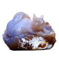 4.7" Yellow Chalcedony Squirrel in Cave Carving - Unique Piece #3100343