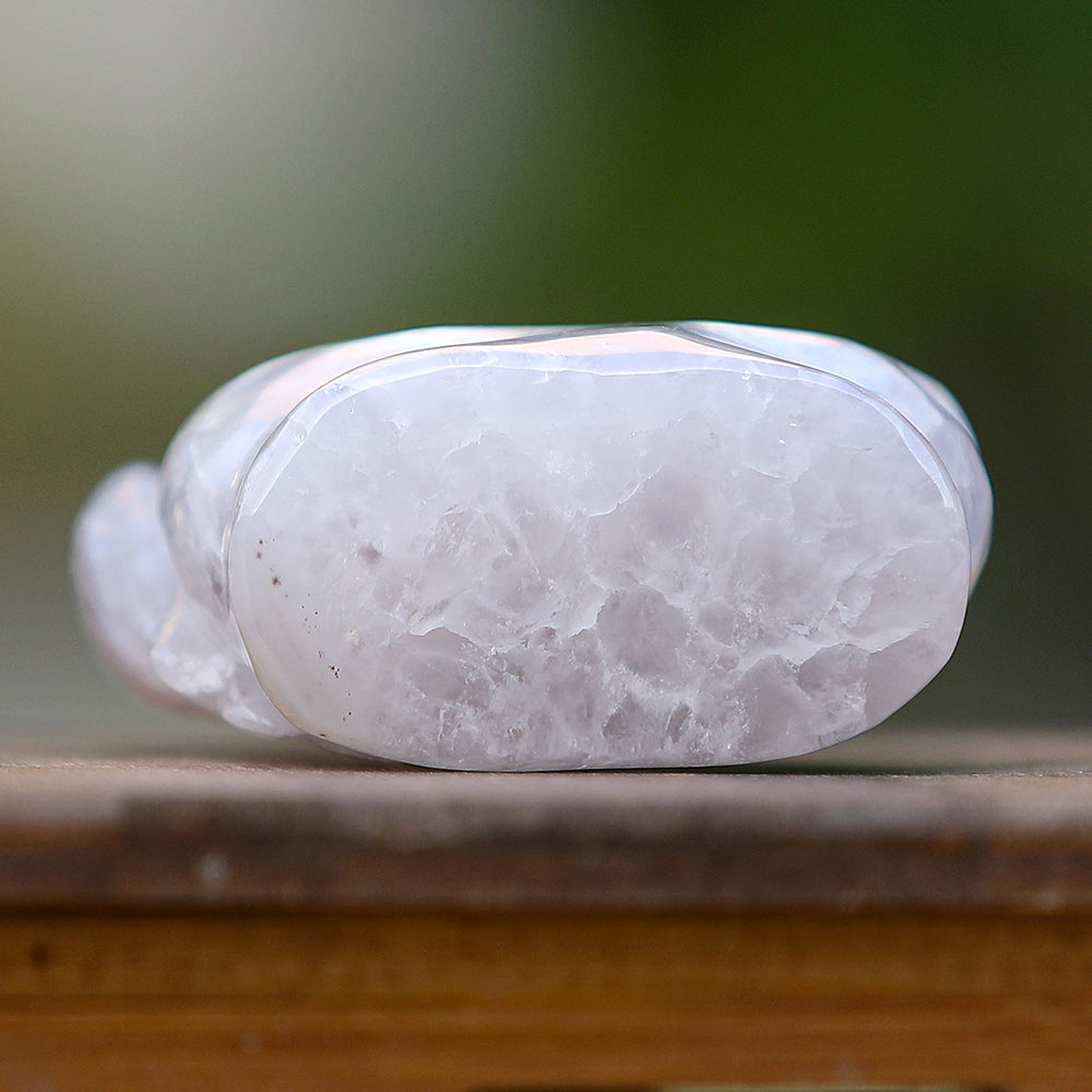 6.0" Geode Agate Owl Carving - Unique Piece #3100344