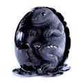 4.6" Obsidian Dragon Baby in Egg Carving - Unique Piece #3100392