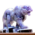 8.3" Dream Amethyst Tiger with Stand Carving - Unique Piece #3100400