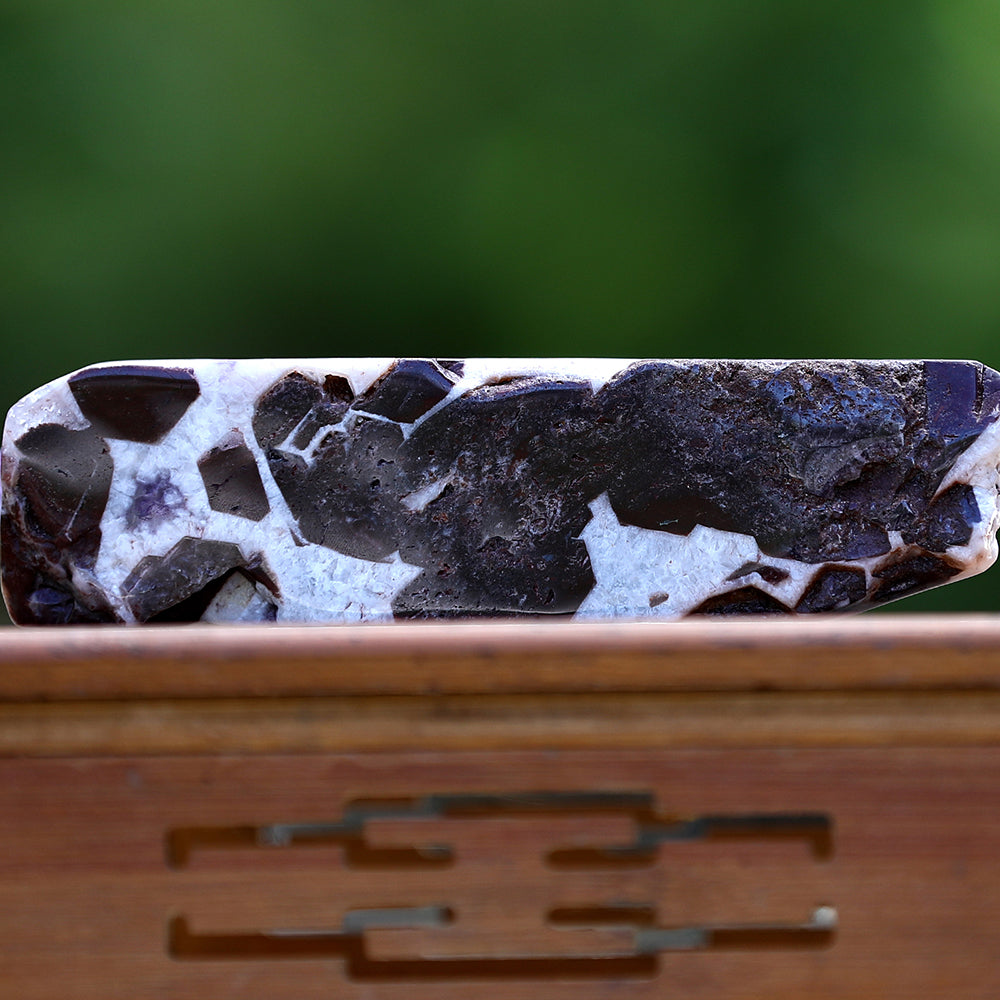 8.3" Dream Amethyst Tiger with Stand Carving - Unique Piece #3100400