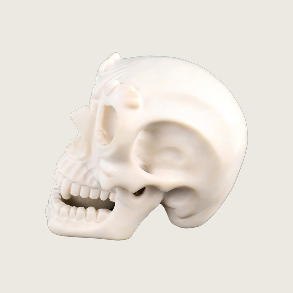 4.0" White Jade Crystal Skull Carving  #SCS0019