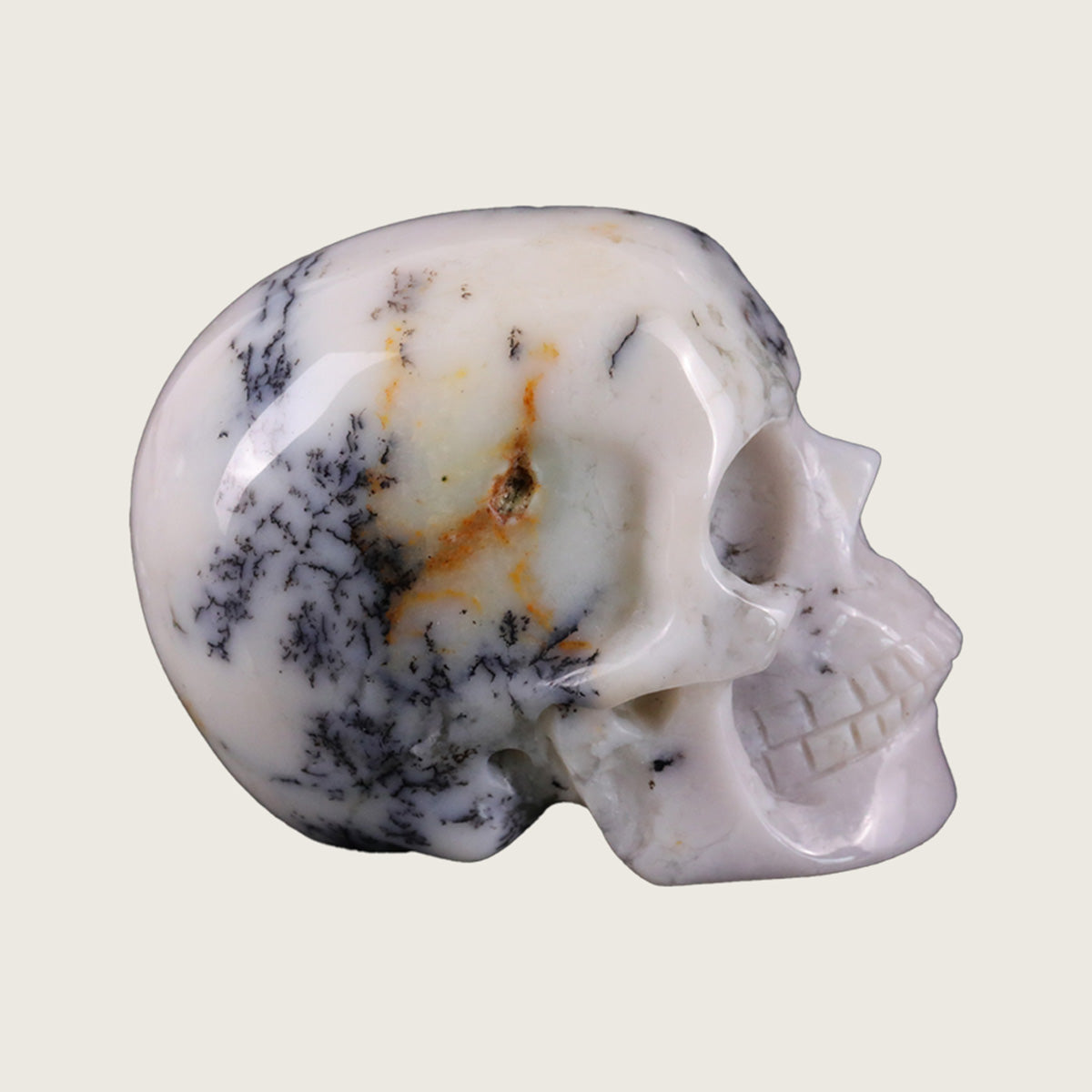 2.2" White Opal Crystal Skull Carving  #SKH22030