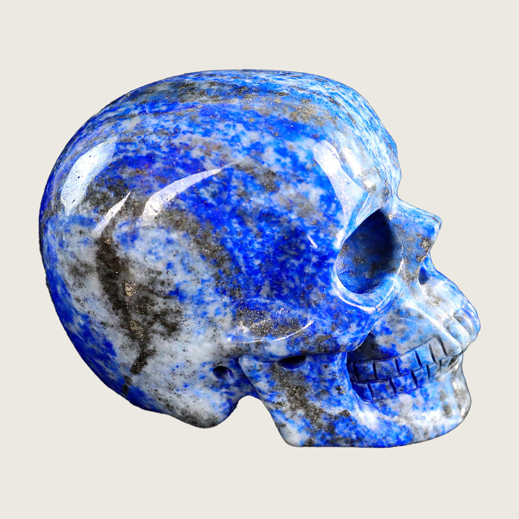 3.0" Lapis Lazuli Human Skull Carving  #SKH30003