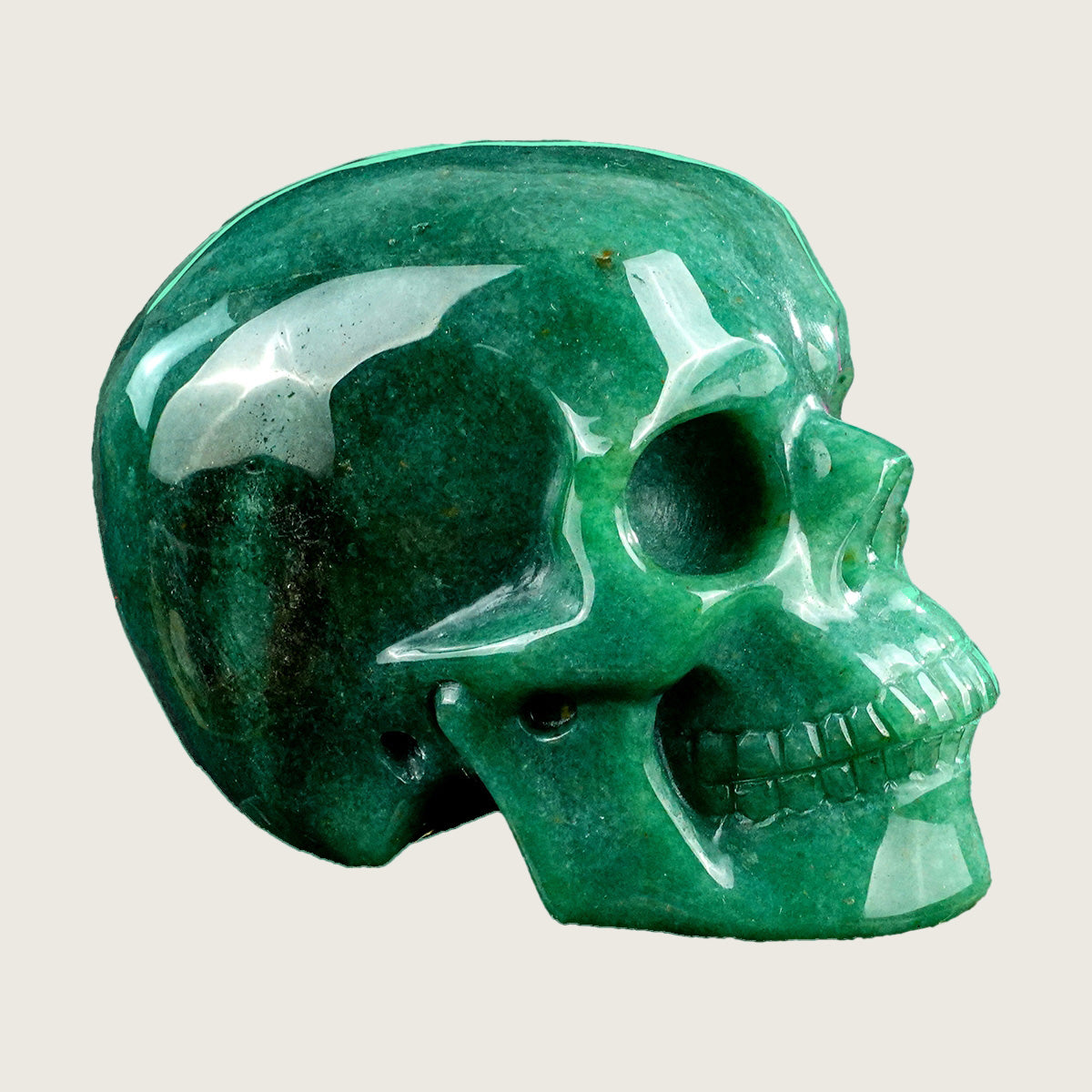 4.5" Green Aventurine Crystal Skull Carving  #SKHGA4501