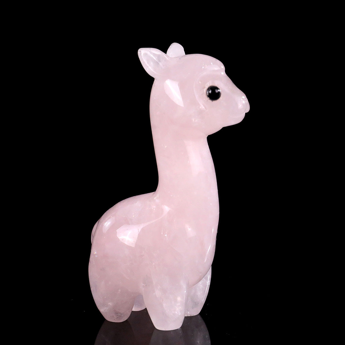 1.4" Rose Quartz Alpaca Carving  #CHA0031