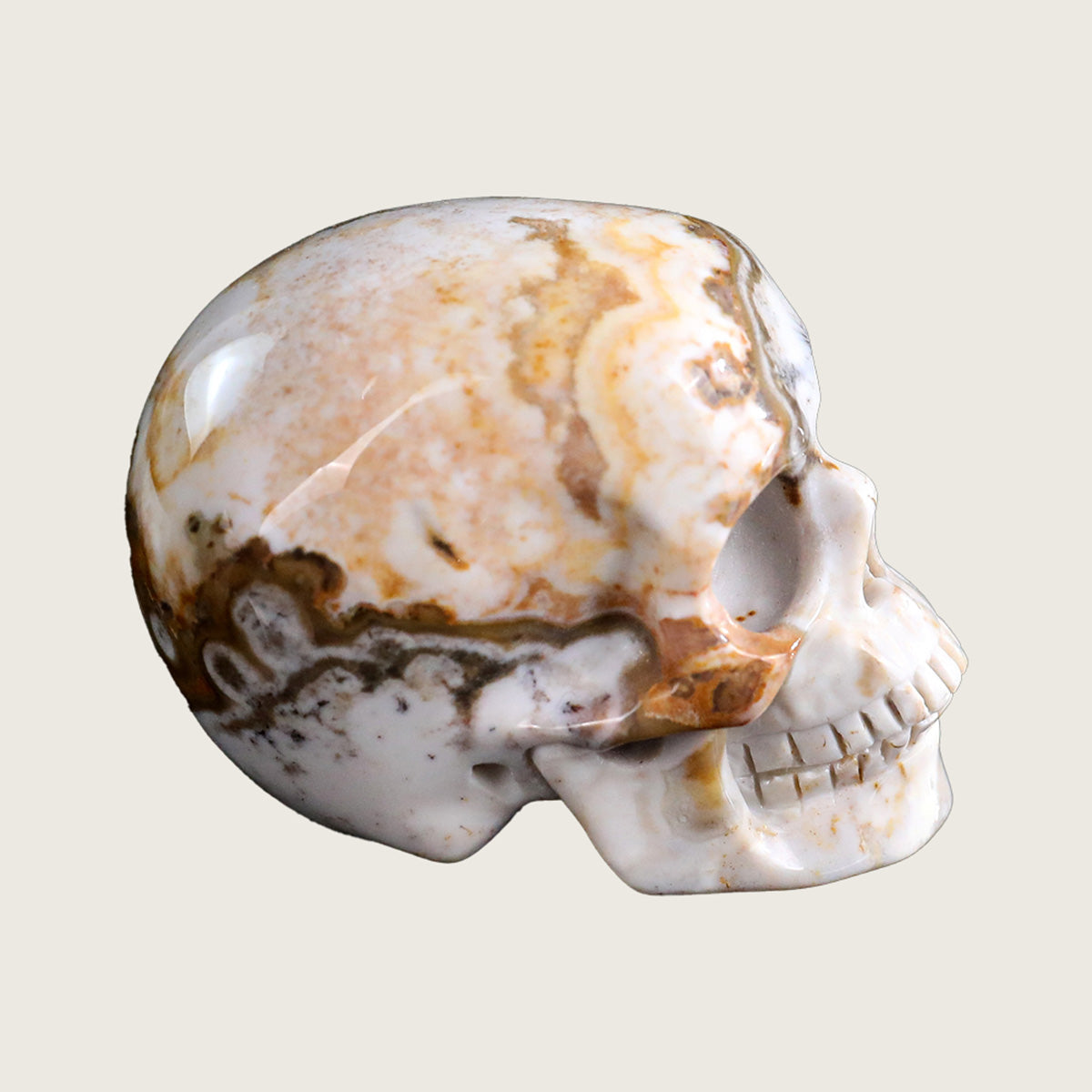 2.2" Red Lace Agate Crystal Skull Carving  #SKH22045