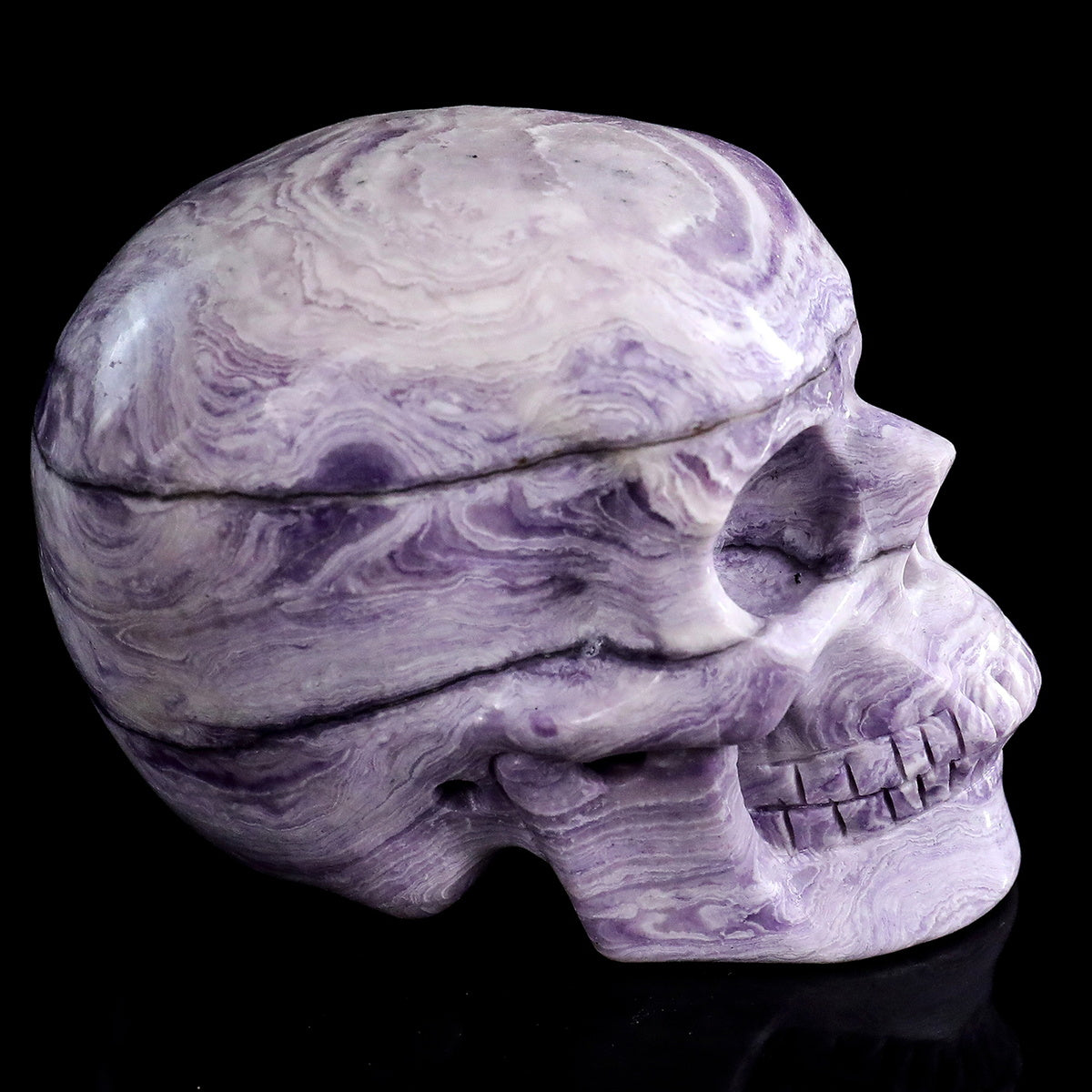 3.0" Purple Malachite Crystal Skull Carving  #SKH30097