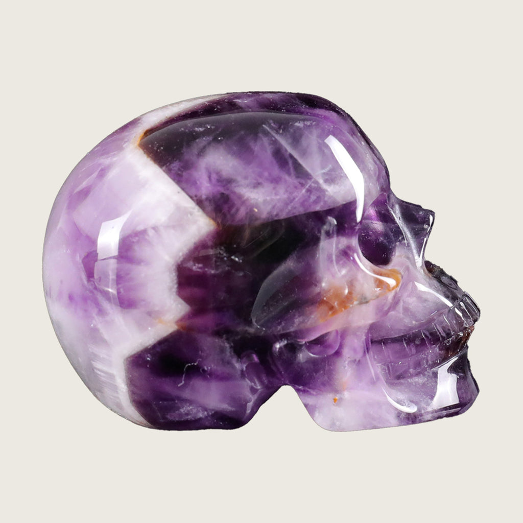 2.2" Amethyst Human Skull Carving  #SKH22019