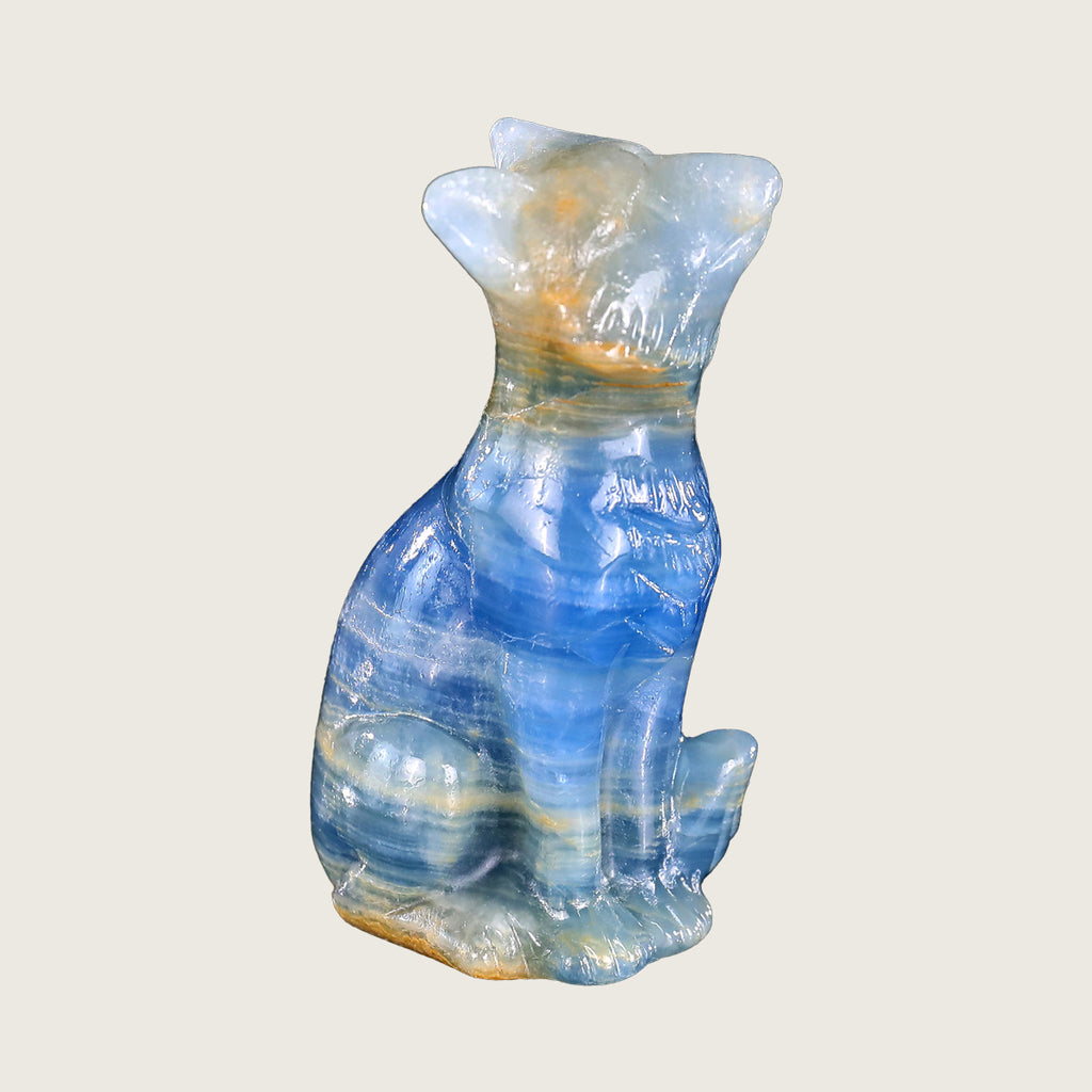 1.6" Blue Onyx Fox Carving  #CHA0005
