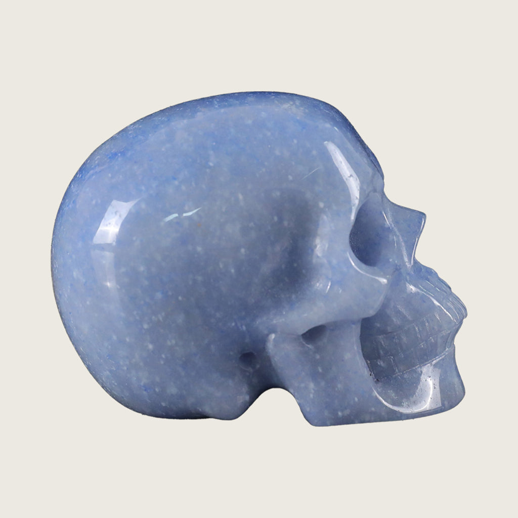 2.2" Blue Aventurine Crystal Skull Carving  #SKH22061