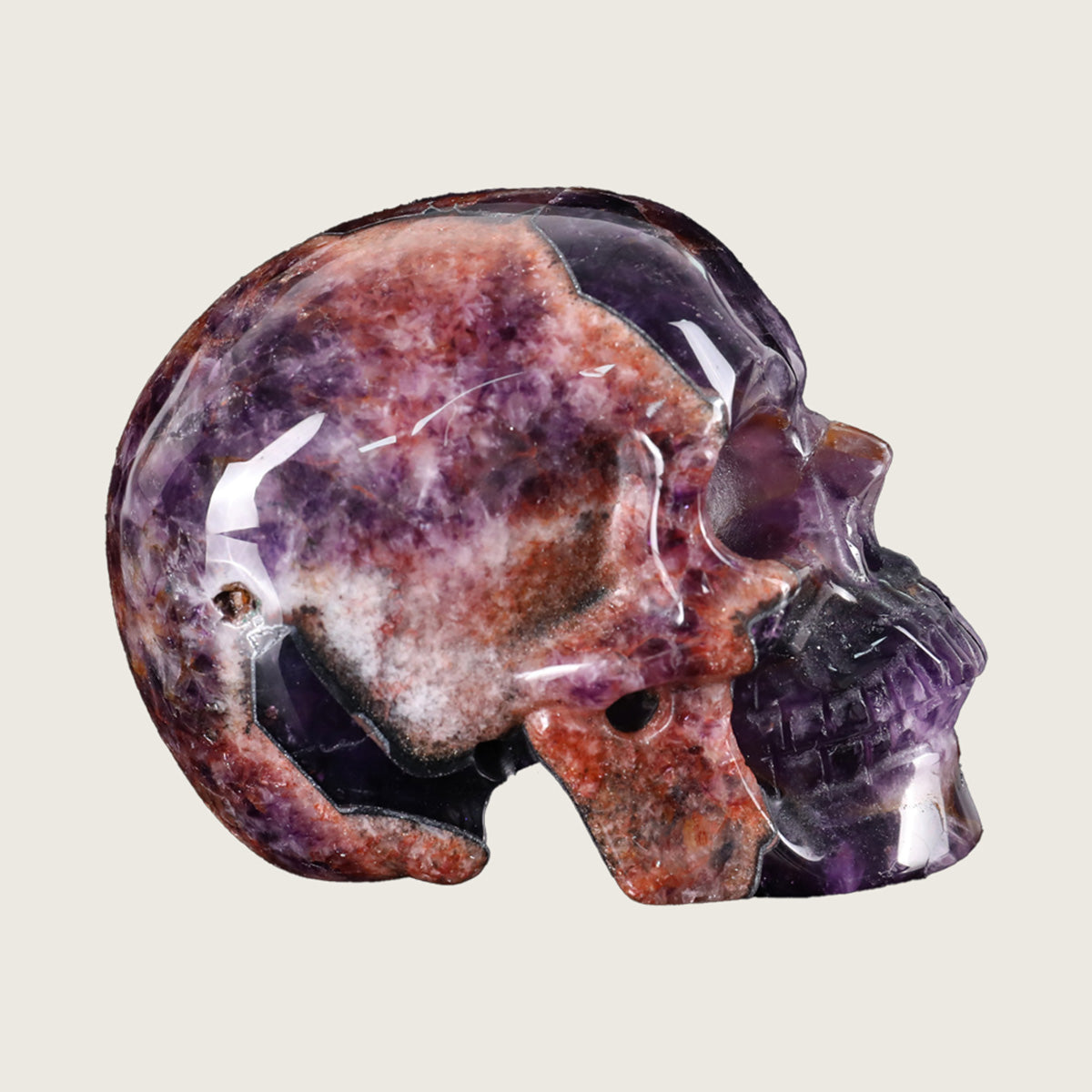 3.0" Dream Amethyst Crystal Skull Carving  #SKH30044