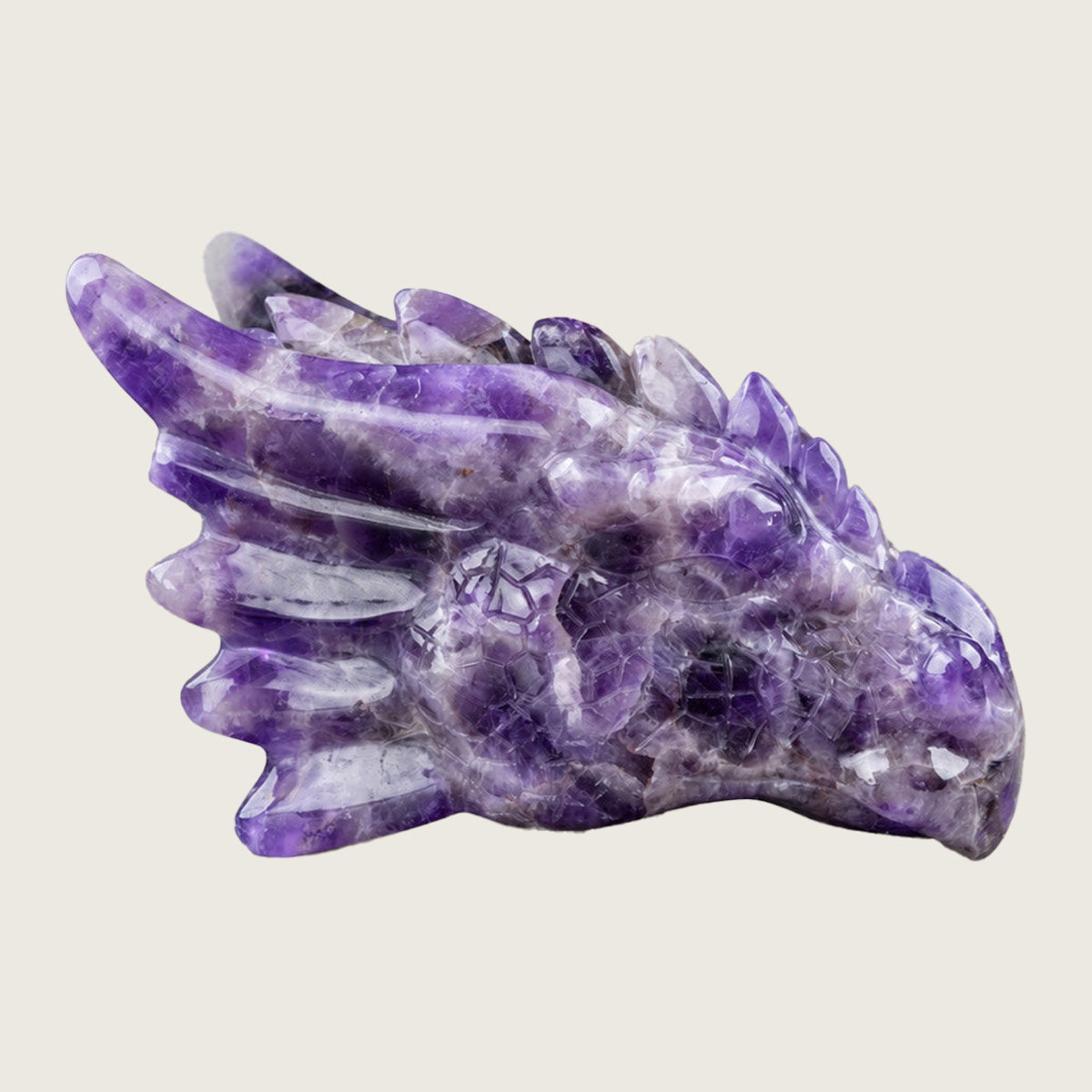 6.0" Amethyst Dragon Skull Carving  #CSC0004