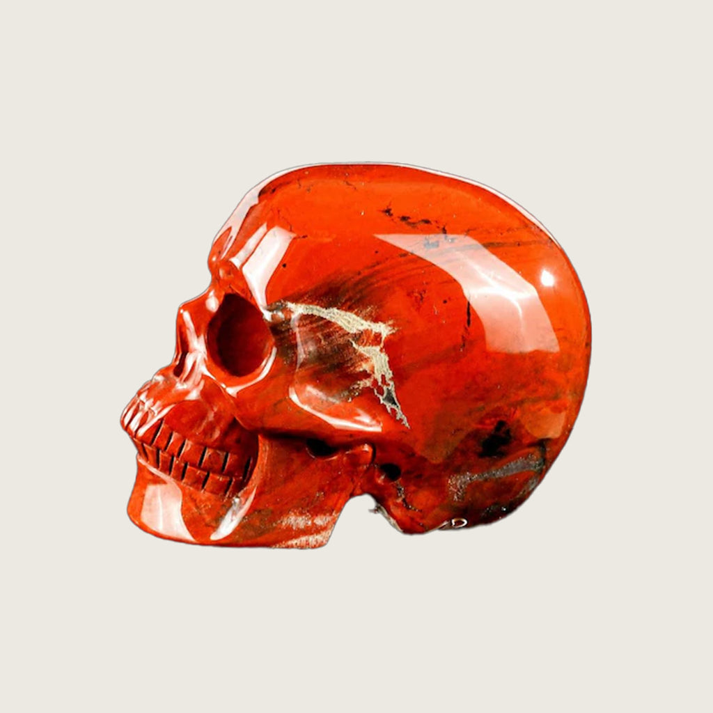 3.0" Red Jasper Crystal Skull Carving  #SKH30090