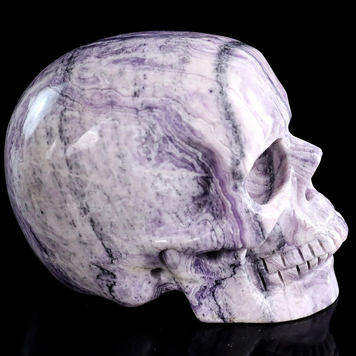 3.0" Purple Malachite Crystal Skull Carving  #SKH30100