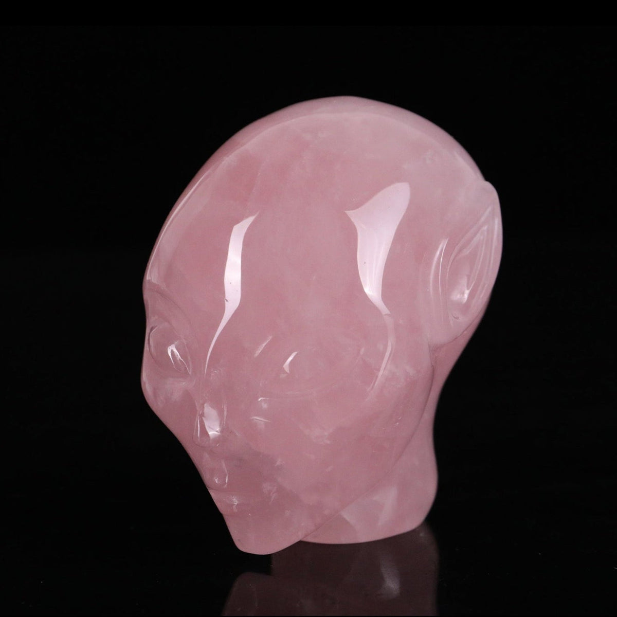 3.0" Rose Quartz Alien Skull Carving  #CSC0029