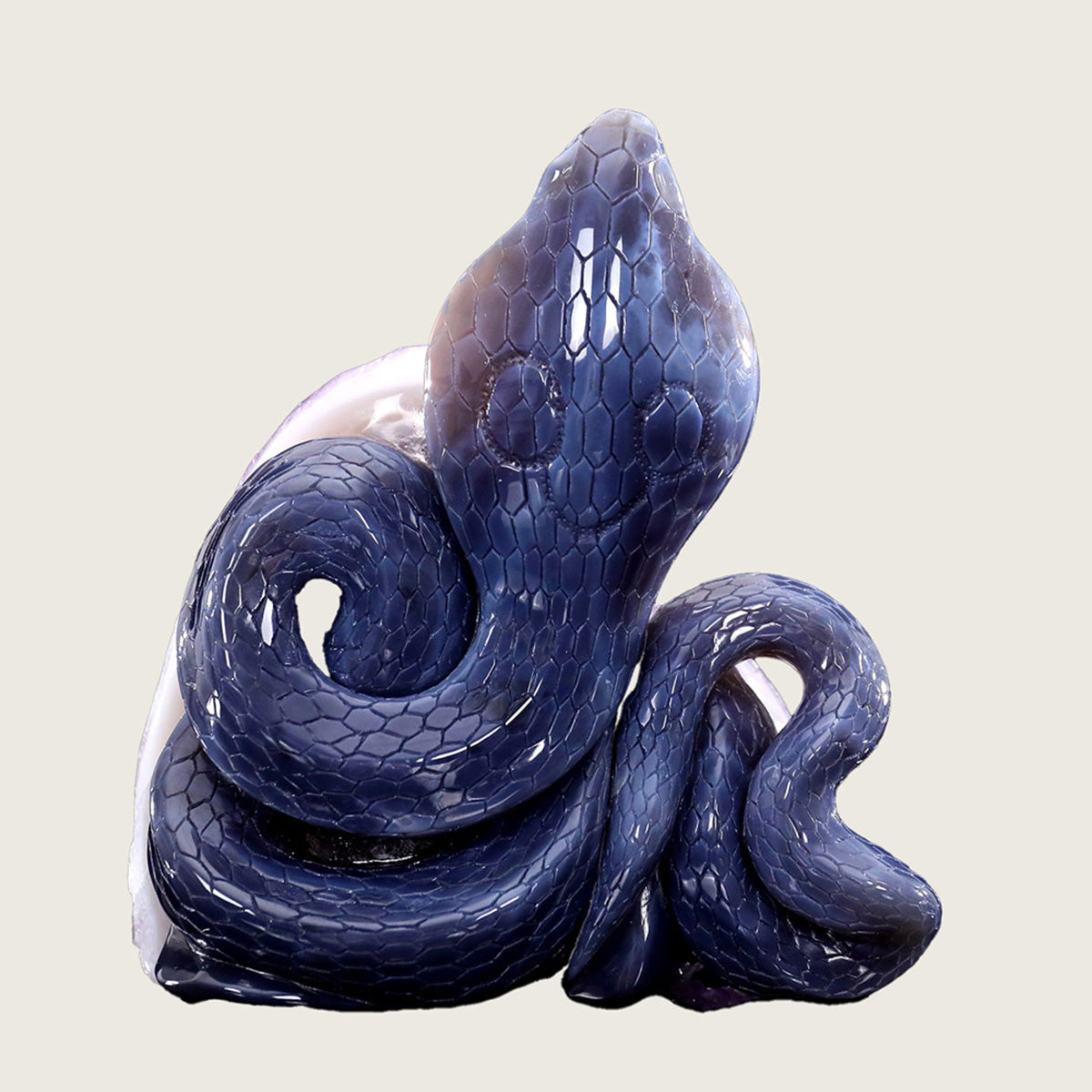6.6" Druzy Agate Geode Carving  #GDC0009