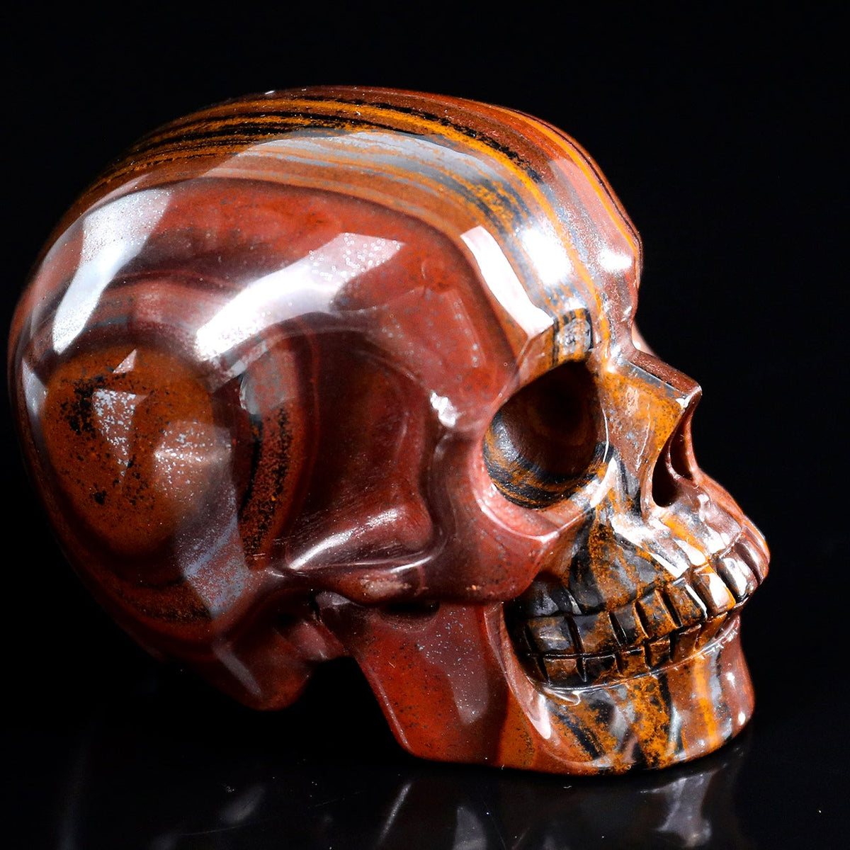3.0" Tiger Iron Crystal Skull Carving  #SKH30108