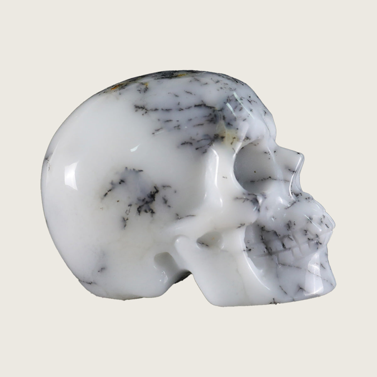 2.2" White Opal Crystal Skull Carving  #SKH22047