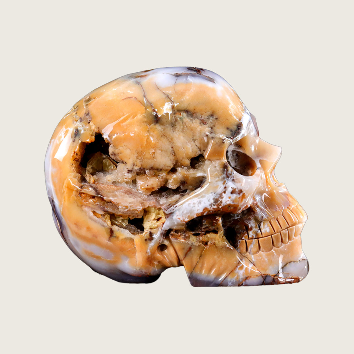 8.0" Blue Chalcedony Crystal Skull Carving  #SCS0017