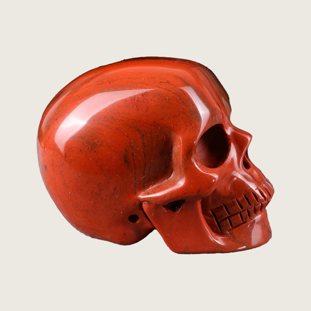 2.2" Red Jasper Crystal Skull Carving  #SKH22022