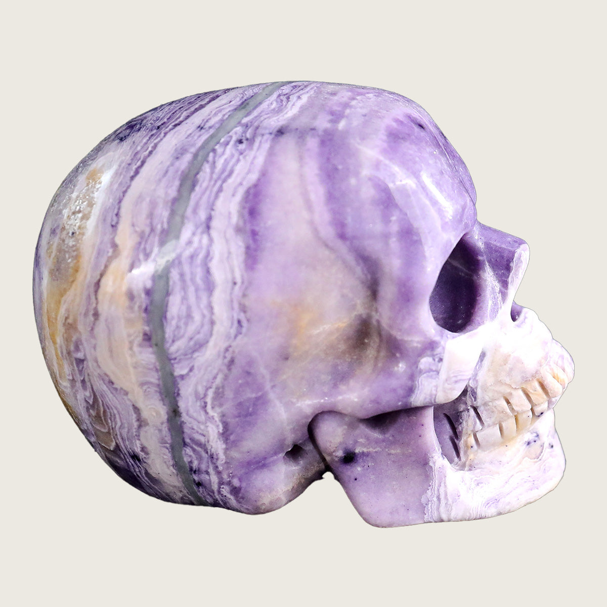 3.0" Purple Malachite Crystal Skull Carving  #SKHPM3001
