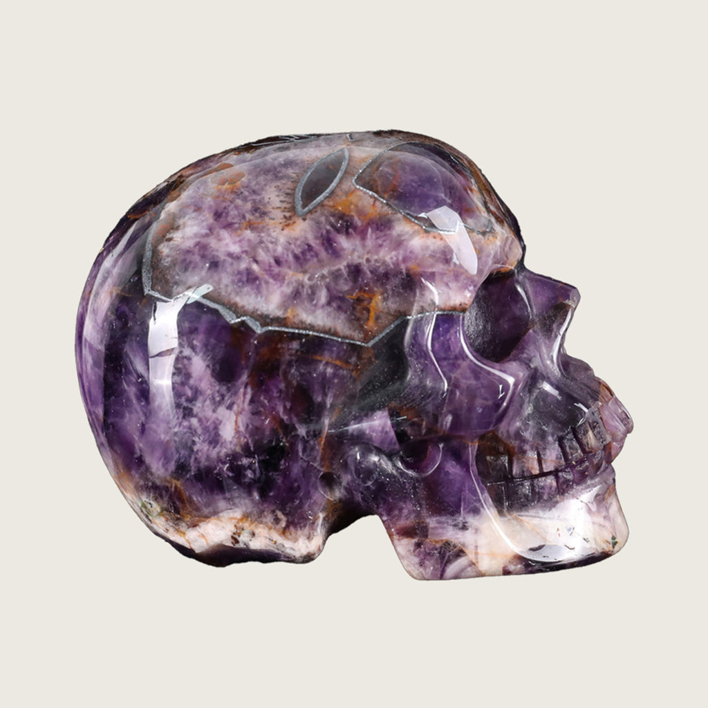 3.0" Dream Amethyst Crystal Skull Carving  #SKH30045